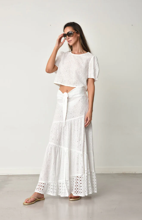 Muche Eyelet Crop Top